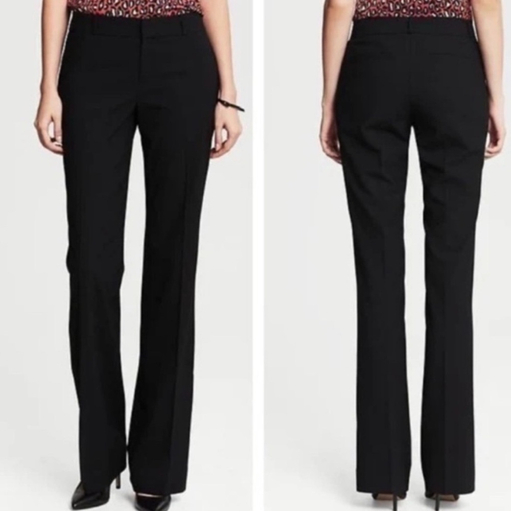 NWT Banana Republic Martin Fit in Black Stretch Wool Trouser Pants 00 Long